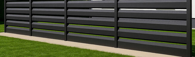 Przęsło ogrodzeniowe panelowe deski stalowe lamele profil