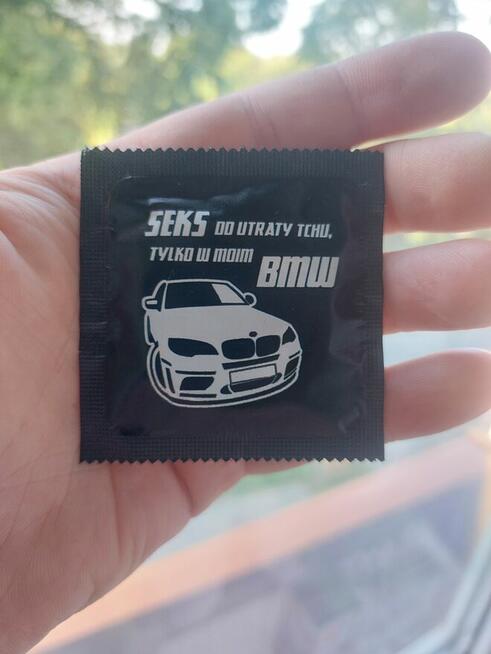 Personalizowane prezerwatywy, kondomy BMW, gadżet na prezent