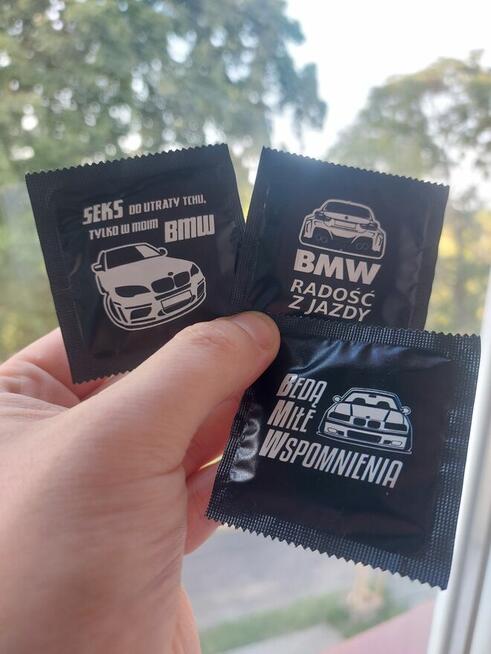 Personalizowane prezerwatywy, kondomy BMW, gadżet na prezent