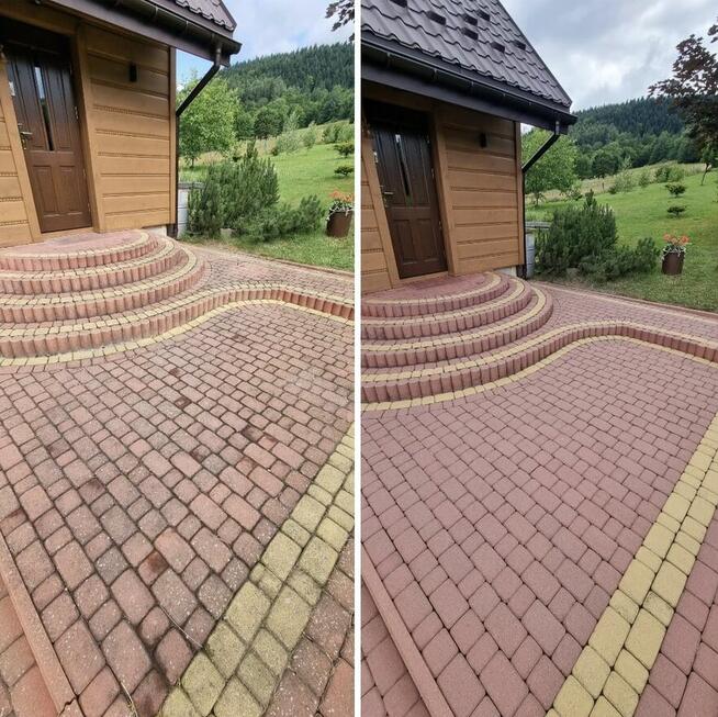 Mycie kostki brukowej, elewacji, dachów, ogrodzeń, garaży