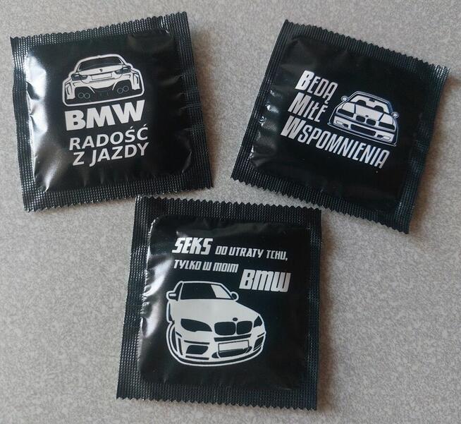 Personalizowane prezerwatywy, kondomy BMW, gadżet na prezent