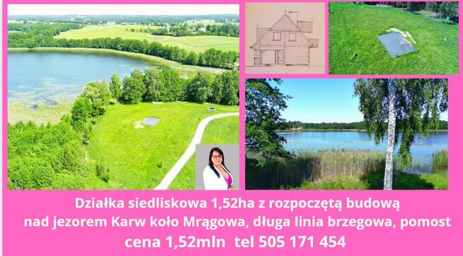 Działka 4150m przy jeziorze Karw Mazury Mrągowo