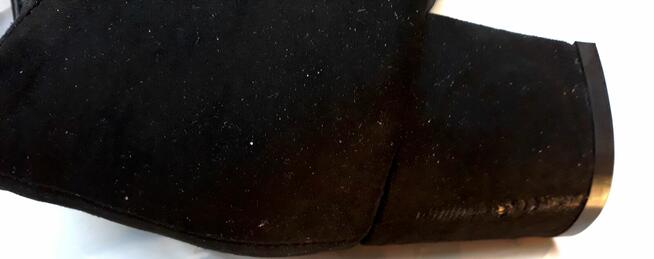 39 Botki damskie czarne na klocku 6cm stopa 25cm