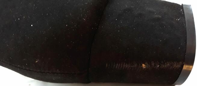 39 Botki damskie czarne na klocku 6cm stopa 25cm