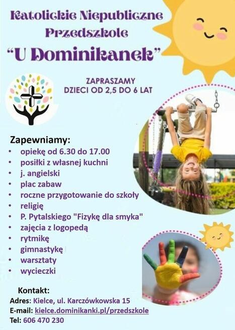 Kielce - zapisy dla dzieci do Przedszkola U Dominikanek