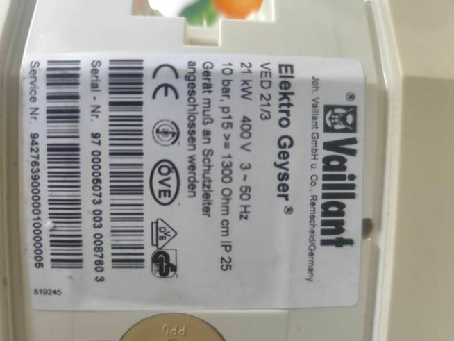 Przepływowy podgrzewacz wody Vaillant 21kW