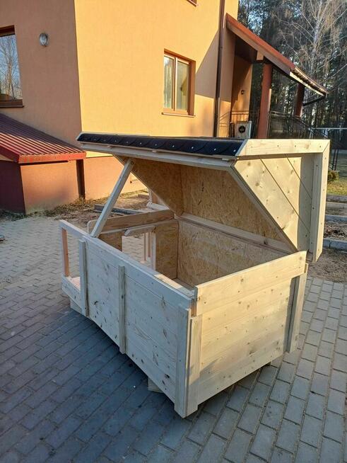 Ocieplona buda dla psa DUŻA z tarasem oraz podno dachem