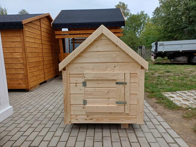 Ocieplona buda dla psa DUŻA z tarasem / przedsionkiem