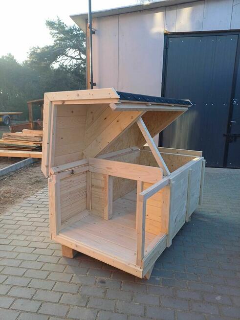 Ocieplona buda dla psa DUŻA z tarasem oraz podno dachem