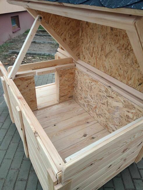 Ocieplona buda dla psa DUŻA z tarasem oraz podno dachem