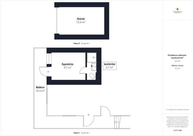 Kawalerka z garażem w centrum Mikołajek