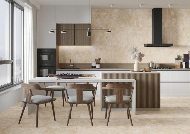 Płytki kuchenne beżowe kamień 120x60 Rush beige gat.1