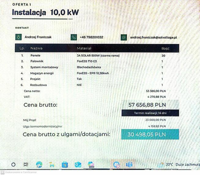 najtańsza oferta na instalację PV