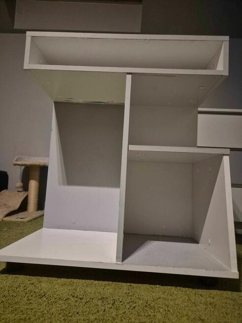 Dostawka do biurka Replay RP-10, na kółkach biało-szara