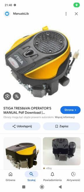 osłona górna kosiarka traktorek STIGA TRE586VA loncin