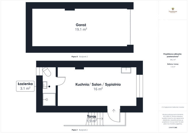 Kawalerka z garażem w centrum Mikołajek