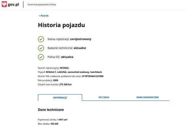 Renault Laguna 2.0 Benzyna Moc 140KM Zarejestrowany Ubezpieczony