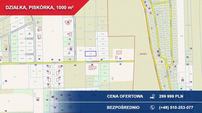 Sprzedam 1000 m2 Piskórka gm. Prażmów BUDOWLANA