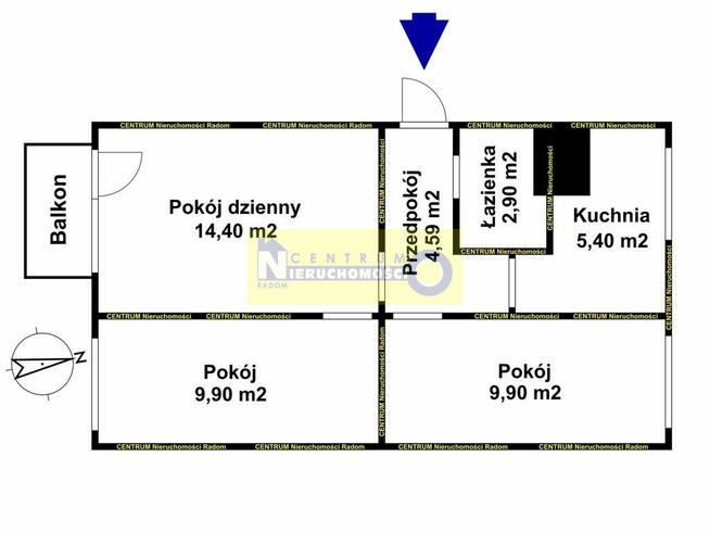 XV-lecia, M4 47,09 m2, ul. Kusocińskiego