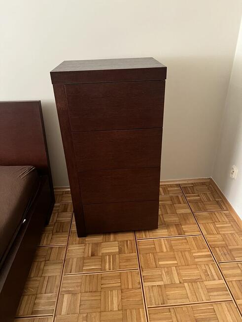 Łóżko +dwie komody Paged Meble okleina drewniana naturalna w