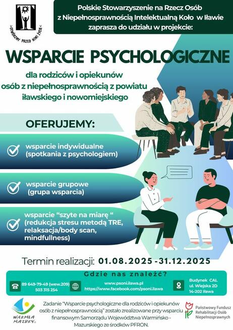 Wsparcie psychologiczne dla rodziców i opiekunów osób z niep