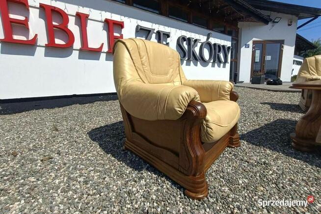 Aneta II - komplet wypoczynkowy 311 skóra naturalna, dąb