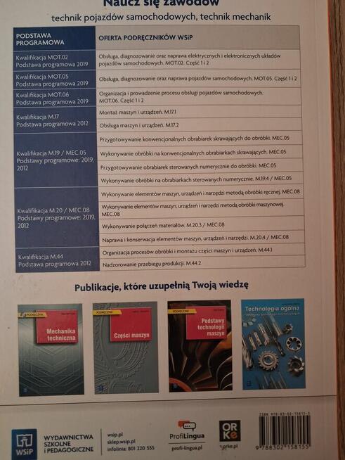 Książka Rysunek Techniczny zawodowy w branży mechanicznej i