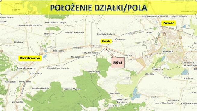 DZIAŁKA ZAWADA k. ZAMOŚĆ rolno-budowlana woj. lubelskie, spr