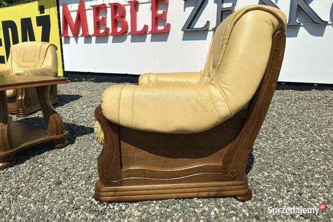 Aneta II - komplet wypoczynkowy 311 skóra naturalna, dąb