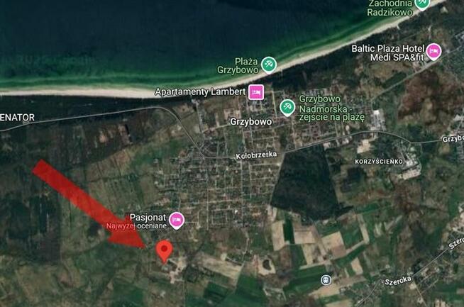 Działka budowlana Grzybowo gm. Kołobrzeg, Stary Borek