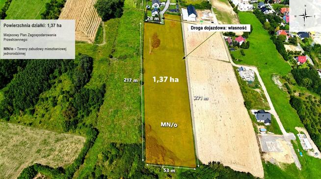 Działka budowlana z pięknym widokiem - Biczyce Dolne