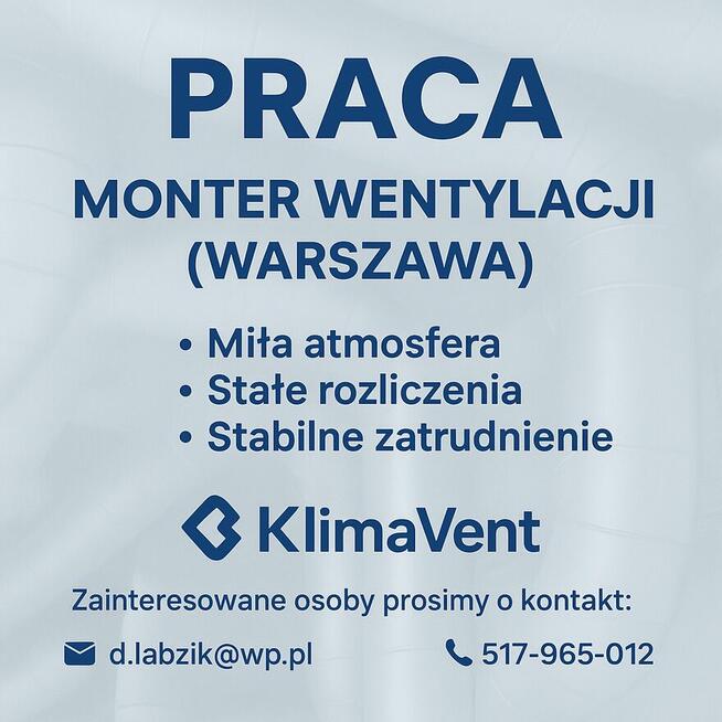 Monter kanałów wentylacyjnych