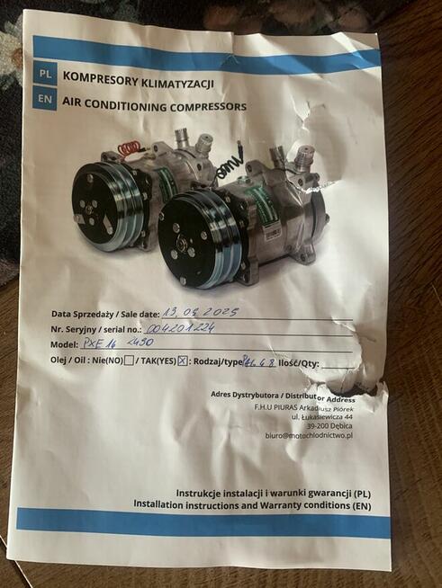 Sprężarka klimatyzacji do samochodu NOWA!!!