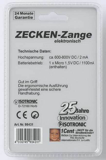 Elektryczne urządzenie do usuwania kleszczy dla ludzi i zwie