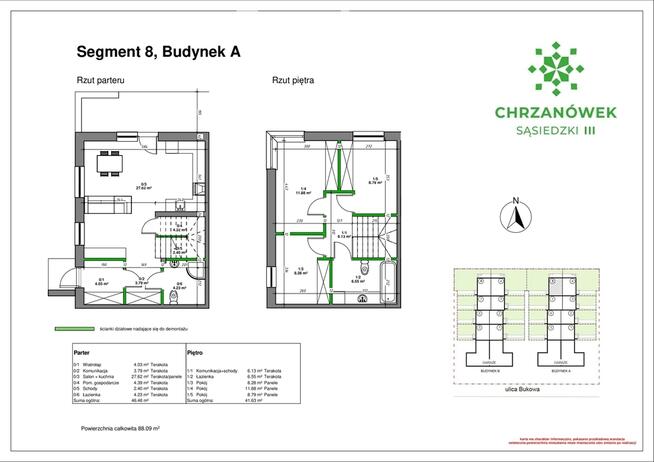 Segment skrajny z ogródkiem na zamkniętym osiedlu