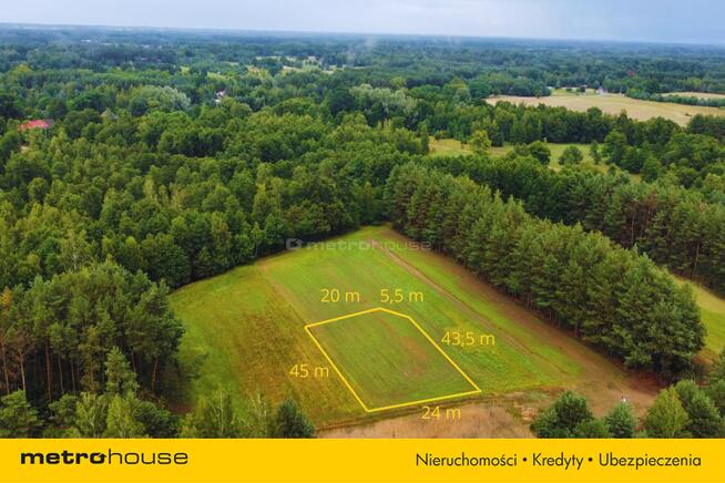 Działka otoczona lasem 1100m w Rogóźnie nad Narwią