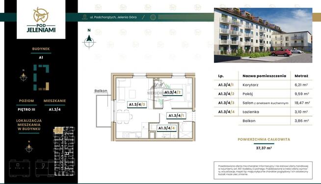 Mieszkanie Jelenia Góra Zabobrze, Grunwaldzka