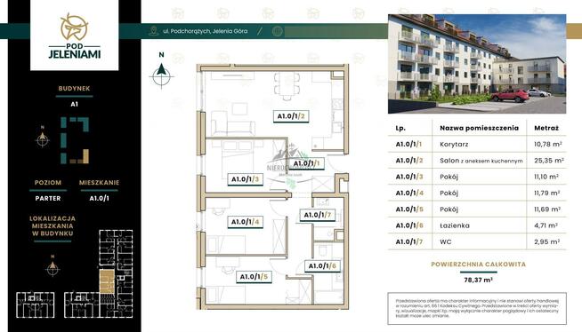 Mieszkanie Jelenia Góra Zabobrze, Grunwaldzka