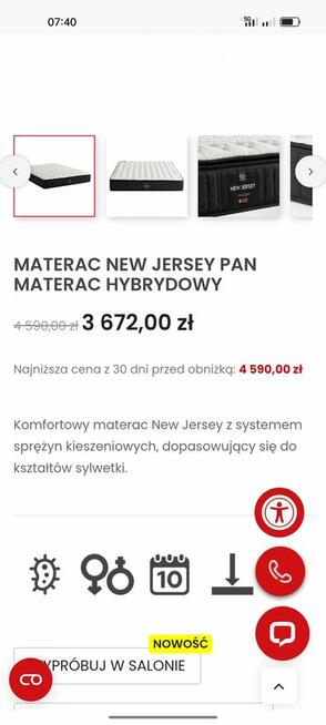 Materac New Jersey Pan Materac Hybrydowy