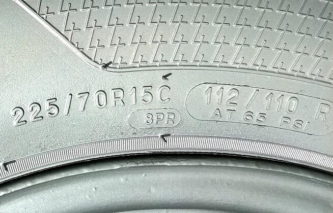 225/70R/15C Master II, data: 2222, dwa koła(kmp)