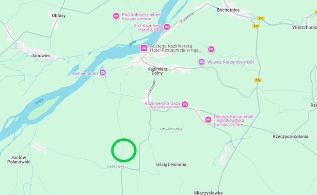 Działka budowlana blisko Kazimierza Dolnego i Mięćmierza