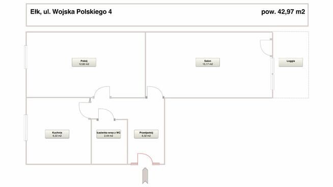 WYNAJĘTE!2-pokojowe mieszkanie w centrum - 42,97m2, 2 piętro