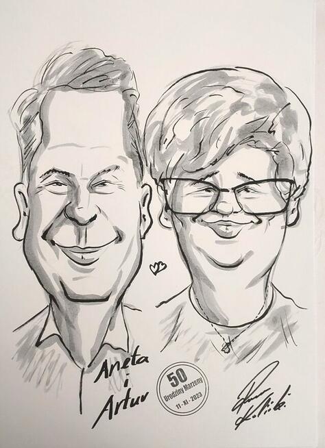 karykatury ze zdjęć i na imprezach