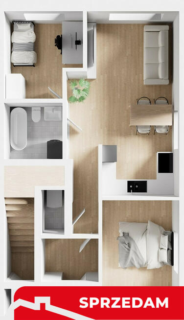 Apartament 84,83 m2 dwupoziomowy.