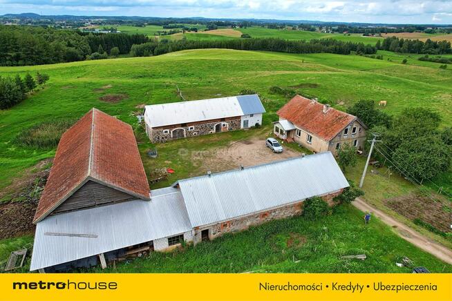 Gospodarstwo 17 ha, dom, budynki Mazury, Lakiele