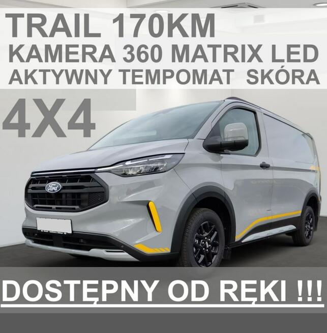 Ford Transit Custom Trail 4x4 A8 170KM Kamera 360 Aktywny Tempomat Matrix Led 2387 zł