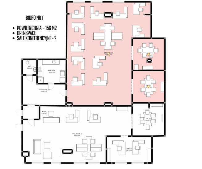 Lokal biurowy na wynajem 156 m2 + duży parking
