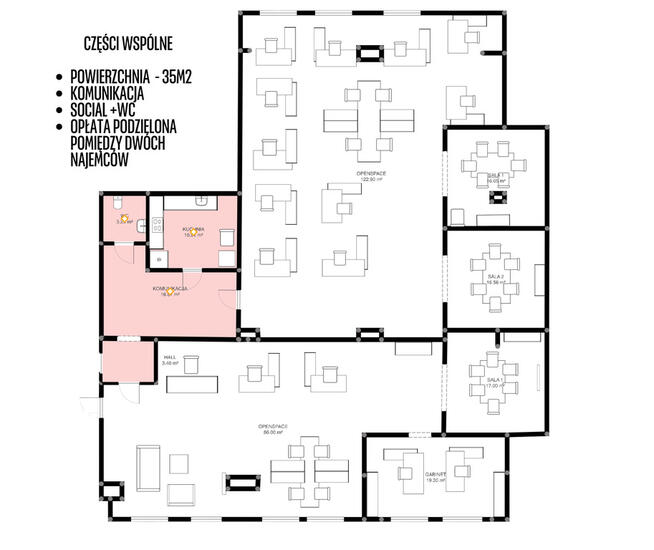 Lokal biurowy na wynajem 156 m2 + duży parking