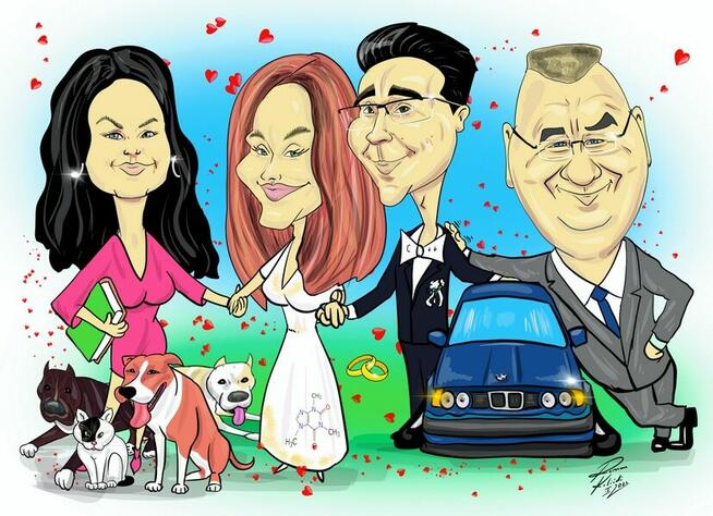 karykatury ze zdjęć i na imprezach