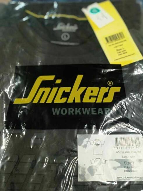 Koszulka Snickers 2590 Logo – Czarna, rozmiar L